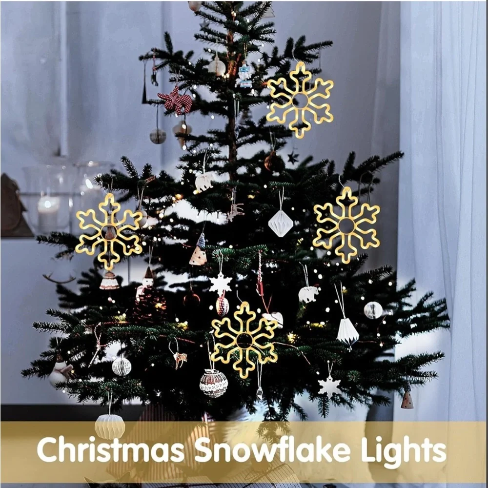 Snowflake String Lights - Warm White